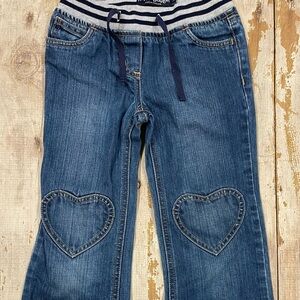 Mini Boden heart patch/pocket jeans - size 7